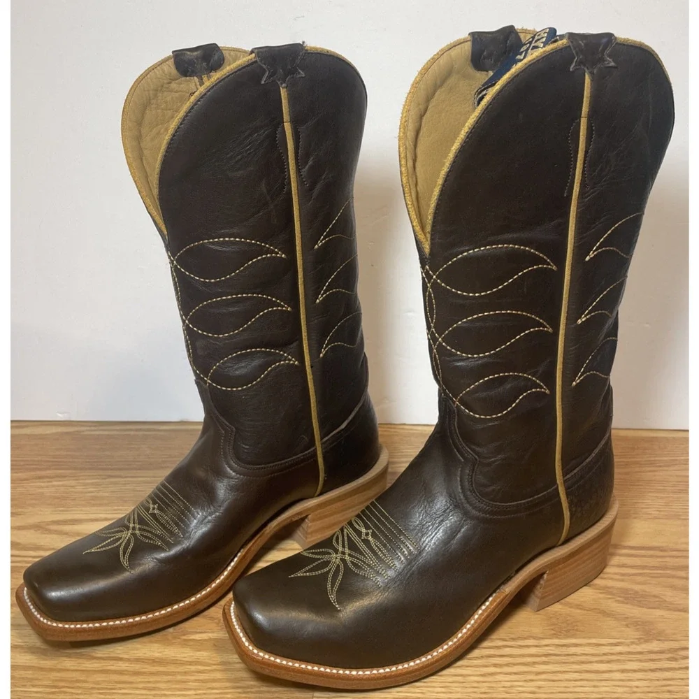 Hyer Maize Cowboy Western Boots Men's Size 8.5D Chocolate Dark Brown 13